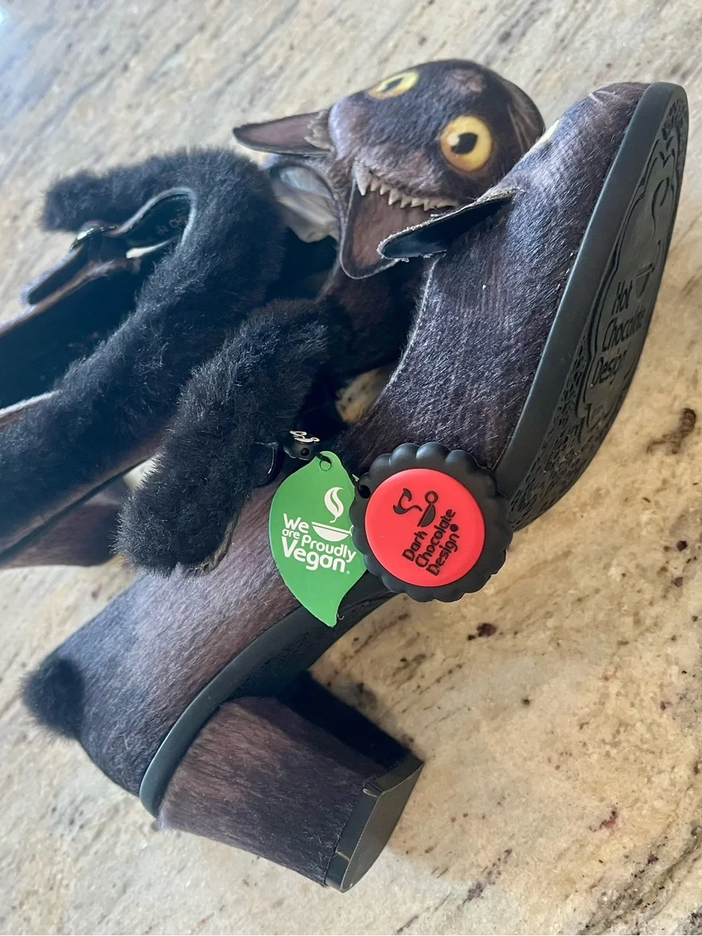 NWT Dark Chocolate design Hot Chocolate Design cat noir heels